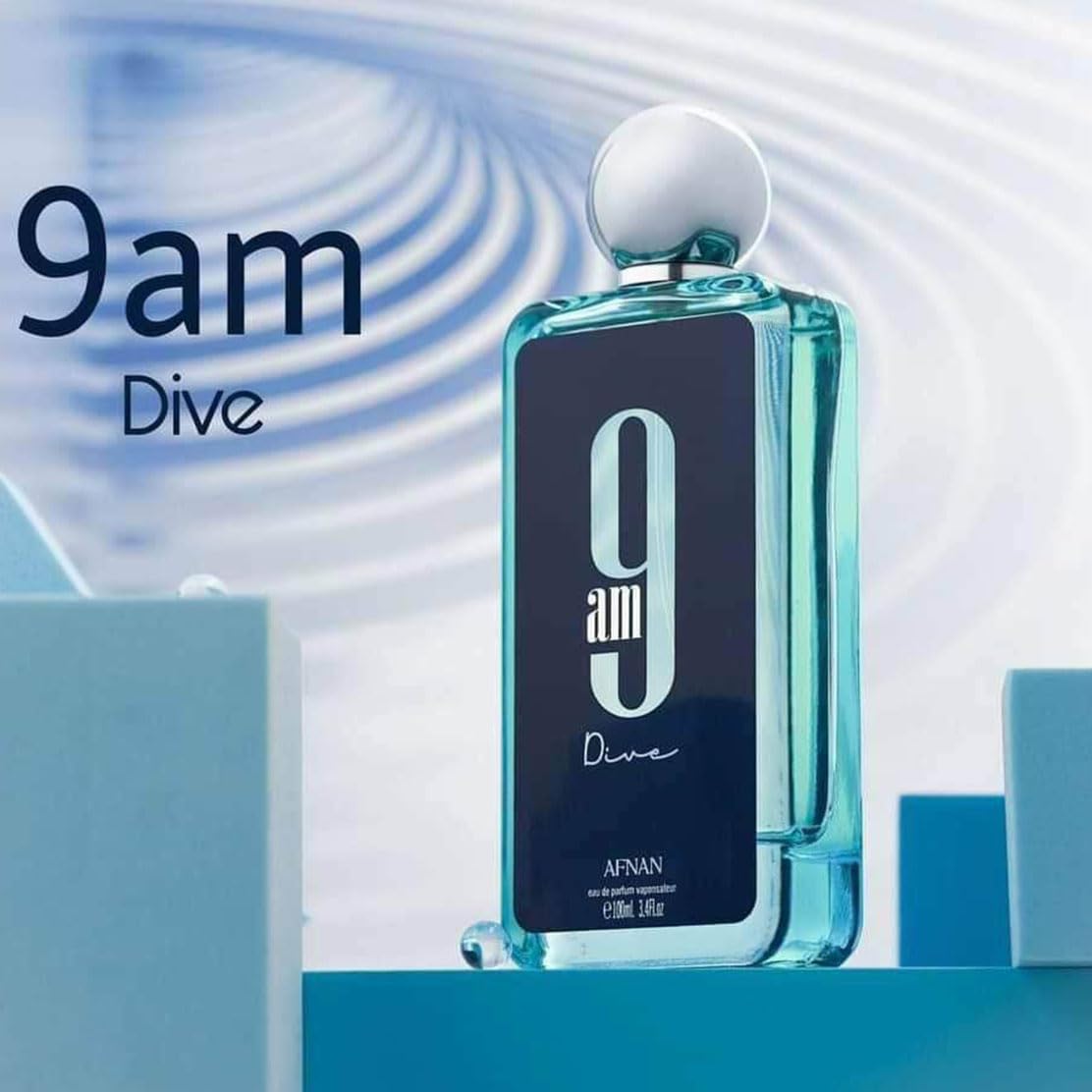 Afnan 9Am Dive Eau de Parfum Spray for Unisex, 3.4 Ounce