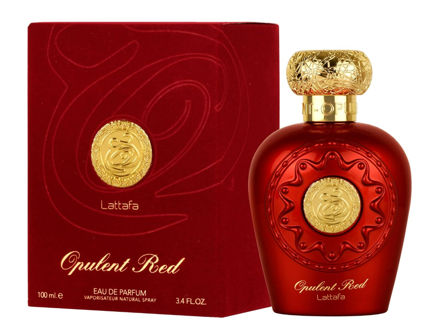 Lattafa Perfumes Opulent Red for Unisex Eau de Parfum Spray, 3.4 Ounce