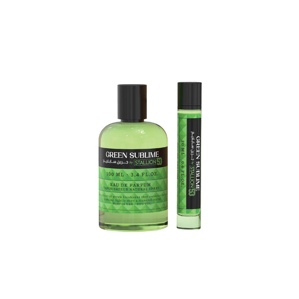 SET GREEN SUBLIME DE STALLION 53 UNISEX (2 piezas) EDP SP - 100 ml (3.4 oz) y 20 ml (0.68 oz) De Emper