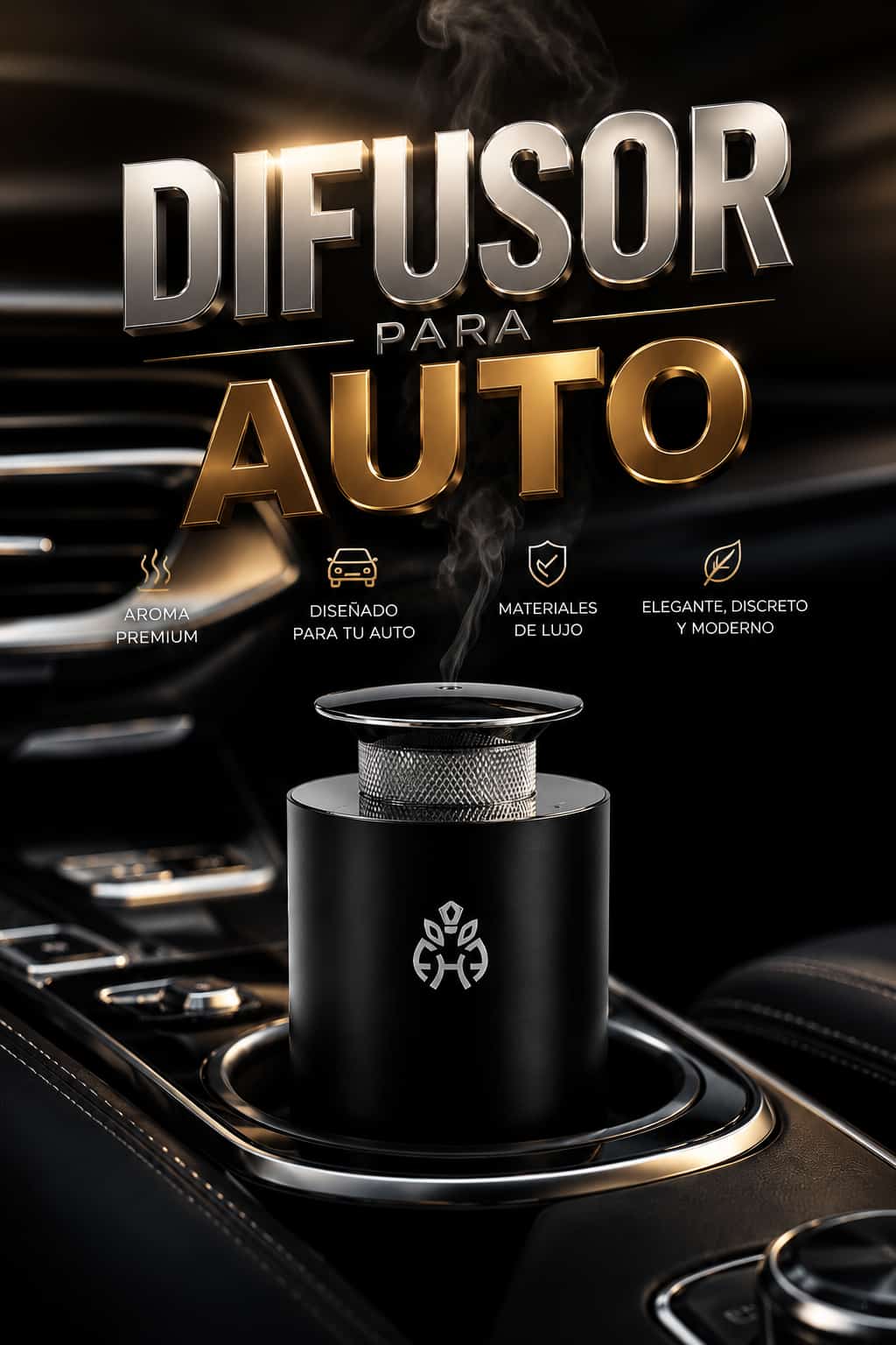 Difusor de Aroma para Auto Premium Ambientador Elegante para Vehículo Diseño Moderno y Discreto