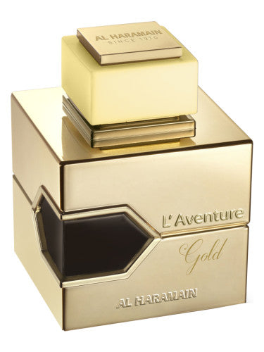 Al Haramain L'Aventure Gold - Perfume árabe para mujer - Perfume duradero para mujer - Fragancias florales amaderadas - Eau de Parfum para mujer - 3.4 oz