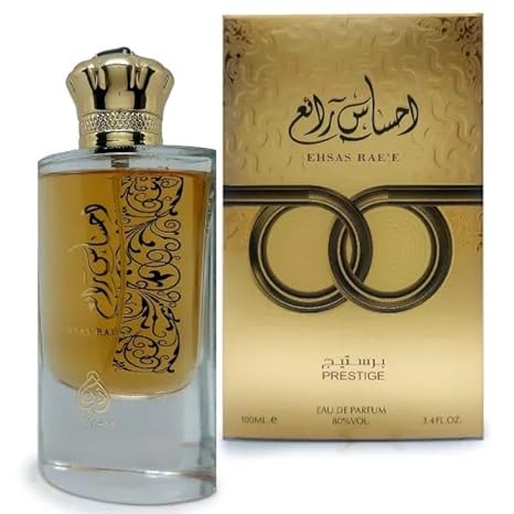 Ehsas Raee Perfume - Unisex Eau de Parfum (EDP) - 100ml - A Symphony of Roses, Saffron, Agarwood, Caramel, Resins, Woody Accords, AmbeR, and Musk - Unveil this Exquisite Fusion of Scents