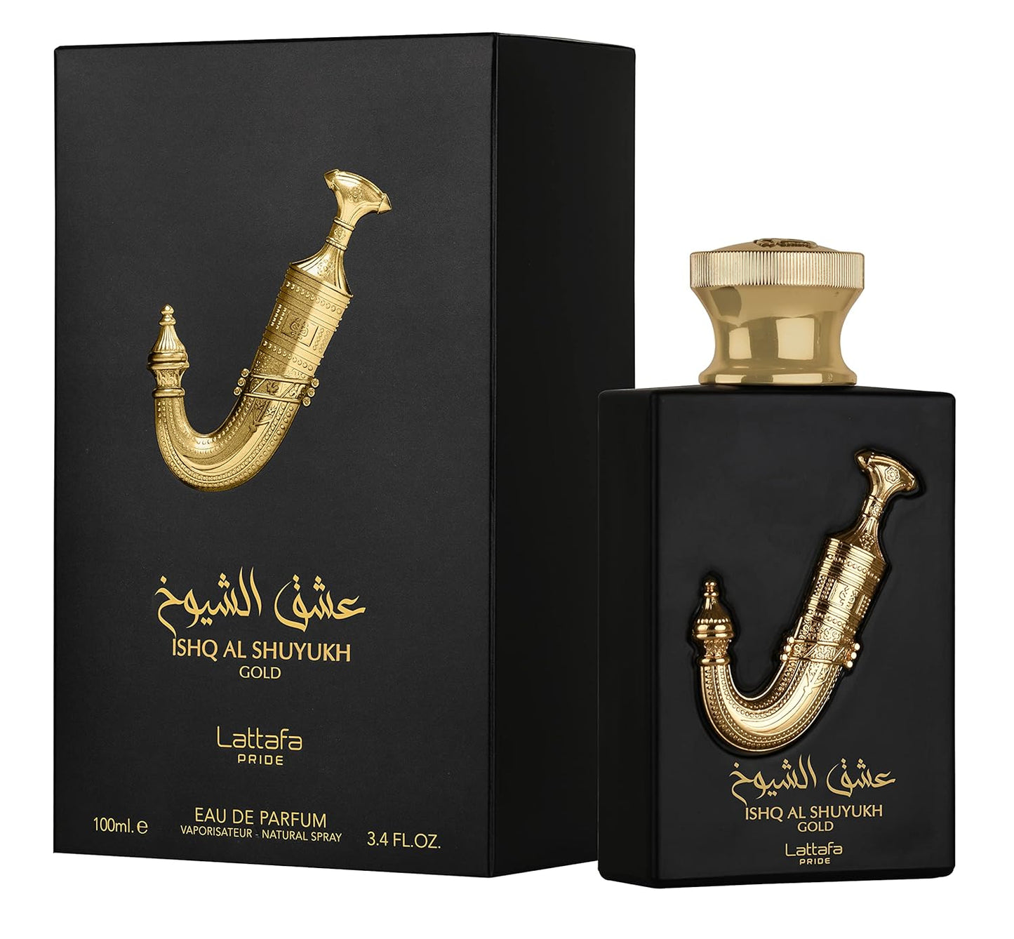 Lattafa Pride Ishq Al Shuyukh Gold for Unisex Eau de Parfum Spray, 3.4 Ounce