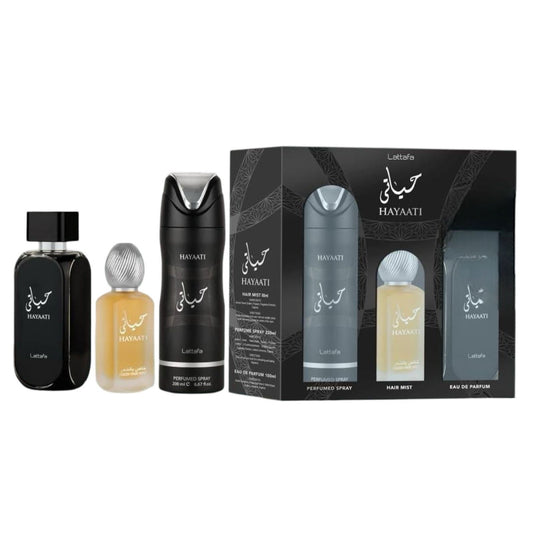 LATTAFA- HAYAATI BLACK 3 PCS GIFT SET 100 ml