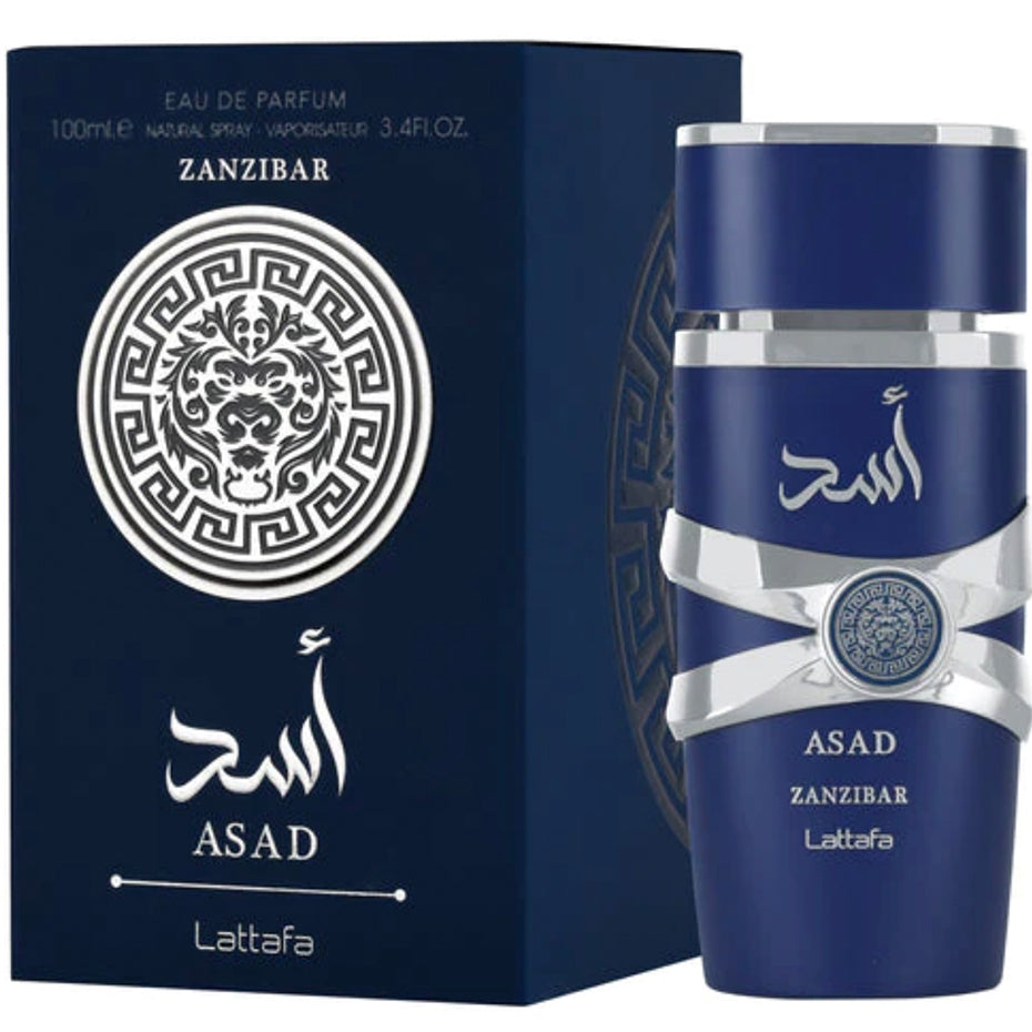 Lattafa Asad Zanzibar for Men Eau de Parfum Spray. 3.4 Ounce