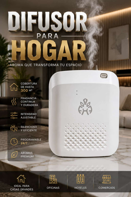 Difusor de Aromas Premium para Hogar Oficina Hotel y Comercio Cobertura Amplia Intensidad Ajustable