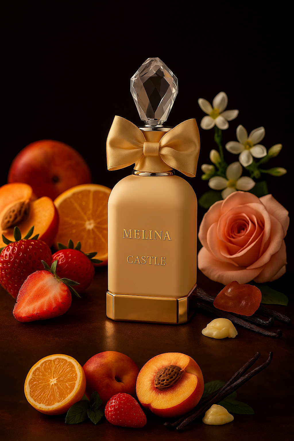 Melina Castle Eau de Parfum – Aroma Femenino Frutal y Floral con Toques de Vainilla y Rosa