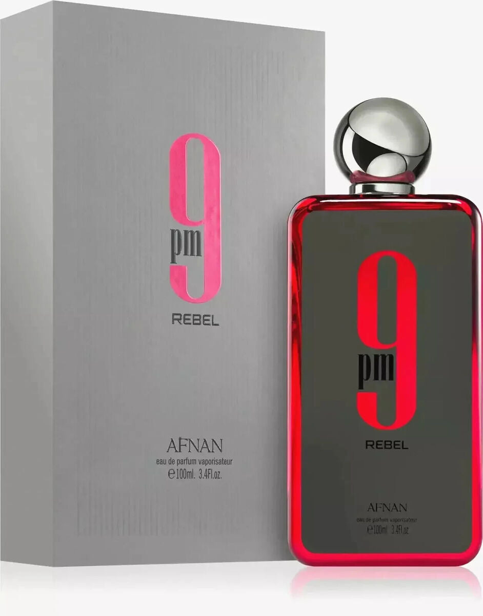 9 PM Rebel de Afnan EDP Spray Unisex 3.4oz Nueva caja sellada